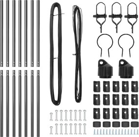 vidaXL Στύλος Περιφράξεων 7 pcs Γκρι Ατσάλι