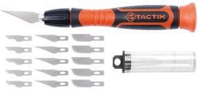 Tactix 545291 Λεπίδες Ξυλογλυπτικής Με Αντιολισθητική Λαβή &amp; 15 Λάμες Sk5, Σετ 17 Τεμ