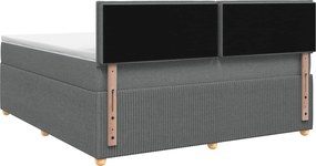 vidaXL Κρεβάτι box spring με στρώμα Σκούρο Γκρι 140 x 200 cm Ύφασμα