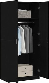 vidaXL Ντουλάπι Μαύρη Οξυά 80 x 50,5 x 180 εκ Επεξεργασμένο ξύλο