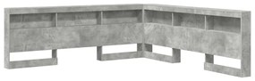 vidaXL Κεφαλάρι Αποθήκης Γκρι σκυροδέματος 180 cm Επεξεργασμένο ξύλο