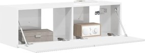 vidaXL Ντουλάπι Τηλεόρασης Τοίχου 98 x 31 x 29,5 εκ Λαμπερό Λευκό