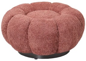 Σκαμπό Nester pakoworld μπουκλέ ύφασμα σε απόχρωση σάπιο μήλο Φ60x31εκ