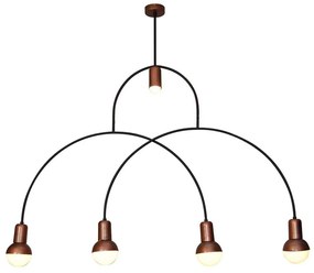 Φωτιστικό Οροφής Κρεμαστό Led HL-3523-5 77-3792 Christopher Old Copper & Black Homelighting Metal