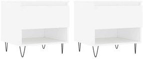 vidaXL Τραπεζάκια Σαλονιού 2 τεμ. Λευκά 50x46x50 εκ Επεξεργασμένο Ξύλο