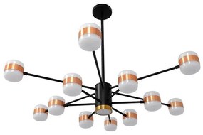 Φωτιστικό Οροφής LED 104W Πολύφωτο Μαύρο Μπρονζέ-Χρυσό 4500K ORNATE 01553 Globostar-1553-Μαύρο 1553