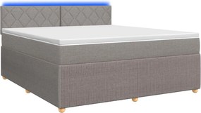vidaXL Κρεβάτι box spring με στρώμα Taupe 160 x 200 cm Ύφασμα