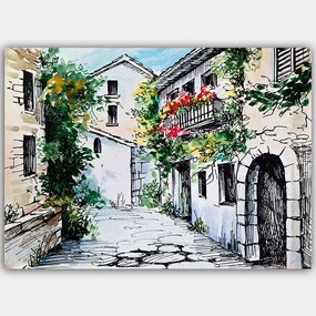 Πίνακας Καμβάς 441HPE1961 100x70cm Multi Wallity Οριζόντιοι Ξύλο, Καμβάς