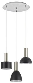Φωτιστικό Οροφής Τρίφωτο Homelighting 77-8925 Flex Nickel