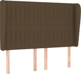 vidaXL Κρεβάτι Boxspring με Στρώμα Σκούρο Καφέ 140x200 εκ Υφασμάτινο