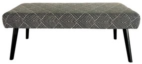KENYA ΣΚΑΜΠΩ ΜΑΥΡΟ/ΛΕΥΚΟ ΜΕ PATTERN 100x45xH40cm 16-0487