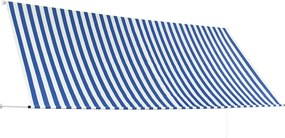 vidaXL Τέντα Συρόμενη Μπλε / Λευκό 350 x 150 εκ.