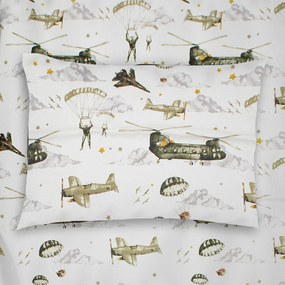 Παιδική Μαξιλαροθήκη (50x70) Dimcol Airforce 196 White-Khaki