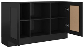 vidaXL Μπουφές Γυαλιστερό Μαύρο 120 x 30,5 x 70 εκ. από Μοριοσανίδα