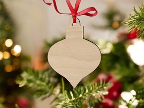 Σετ των 3 Intra απο ξύλο plywood 3mm-4mm πάχος – Χριστουγεννιάτικο στολίδι δάκρυ 10x10 cm INTRAVECTRY-MY545722