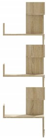vidaXL Γωνιακή Ραφιέρα Τοίχου Sonoma Δρυς 45x45x147 εκ. Επεξ. Ξύλο
