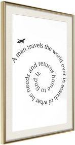 Αφίσα - Travel Broadens the Mind - 20x30 - Χρυσό - Με πασπαρτού