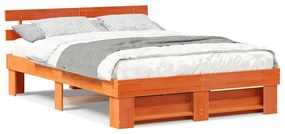 vidaXL Σκελετός Κρεβατιού Καφέ κεριού 160 x 200 cm Μασίφ ξύλο πεύκου
