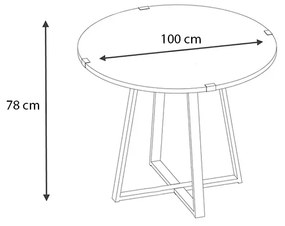 Τραπέζι Rubes Megapap χρώμα φυσικό οξιάς - ανθρακί 100x100x78εκ.