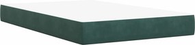 vidaXL Κρεβάτι box spring με στρώμα Σκούρο Πράσινο 120 x 200 cm