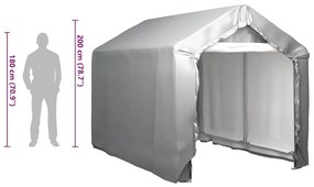 vidaXL Τέντα Αποθήκευσης Γκρι 180 x 300 εκ. Ατσάλινη