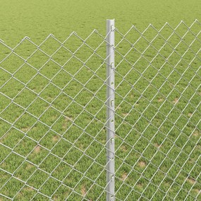 vidaXL Φράχτης αλυσίδας με στήλη 10 x 1,4 μ Γαλβανισμένος Χάλυβας