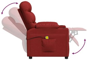 vidaXL Πολυθρόνα Μασάζ Μπορντό Υφασμάτινη