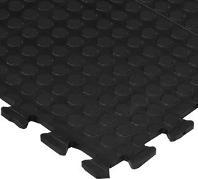 vidaXL Δάπεδο Προστασίας Παζλ Μαύρο 12 χιλ. 90 x 120 εκ. Καουτσουκ