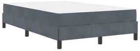 vidaXL Κρεβάτι box spring με στρώμα Σκούρο Γκρι 120 x 190 cm Βελούδο