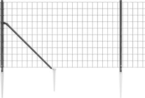 vidaXL Συρματόπλεγμα Περίφραξης Ανθρακί 0,8 x 10 μ. με Καρφωτές Βάσεις