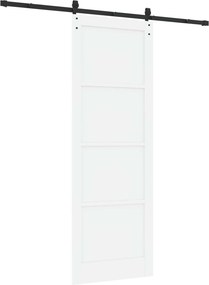 vidaXL Συρόμενη Πόρτα Λευκό 83 x 232 εκ. Μασίφ Ξύλο Πεύκου