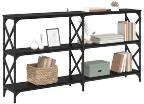 vidaXL Τραπέζι κονσόλας Μαύρη Οξυά 156 x 28 x 80,5 εκ.