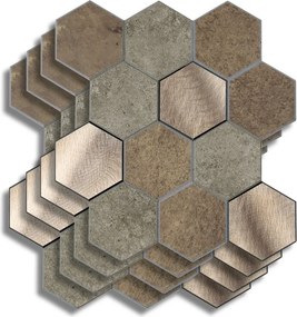Αυτοκόλλητα Πλακάκια (Σετ 4τμχ) L-C Hexa Concrete Grey 1770144