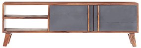 vidaXL Έπιπλο Τηλεόρασης Γκρι 140x30x45 εκ. από Μασίφ Ξύλο