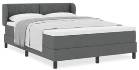 vidaXL Κρεβάτι box spring με στρώμα Σκούρο γκρι 140 x 200 cm ύφασμα