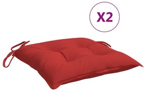 vidaXL Μαξιλάρια Καρέκλας 2 τεμ. Κόκκινα 50 x 50 x 7 εκ. Υφασμάτινα