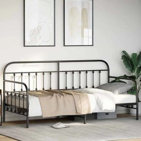 vidaXL Σκελετός κρεβατιού ημέρας Μαύρο 90 x 200 cm