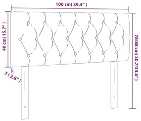 Κεφαλάρι Κρεβατιού LED Σκούρο Γκρι 100x7x78/88 εκ. Βελούδινο 3121991
