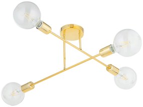 POWERTECH φωτιστικό οροφής HLL-0150, 4x E27, μεταλλικό, χρυσό