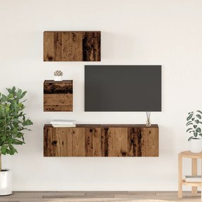 vidaXL Σετ TV Άλλο με αποθήκευση με πόρτα 4 pcs Παλιό ξύλο 60 x 30 x 30 cm