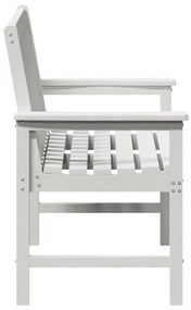 vidaXL Παγκάκι κήπου με μαξιλάρι Λευκό 120 x 59 x 88 εκ HDPE