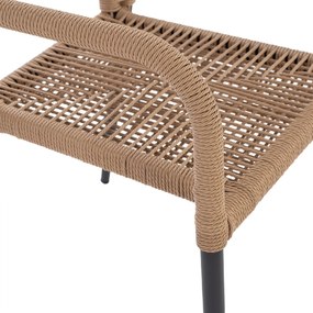 ΠΟΛΥΘΡΟΝΑ ΑΛΟΥΜΙΝΙΟΥ NOJO HM5771.02 ΓΚΡΙ ΜΕ P.E.TWIST RATTAN ΜΠΕΖ 55x63x82Y εκ.