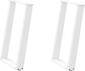 vidaXL Πόδια Τραπεζαρίας σε Σχήμα U 2 τεμ. Λευκά 60x(72-73) εκ. Ατσάλι