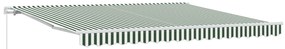 vidaXL Ανασυρόμενη τέντα Πράσινη και Λευκή 400x300 cm