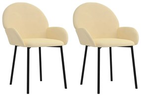vidaXL Καρέκλες Τραπεζαρίας 2 τεμ. Κρεμ Βελούδινες