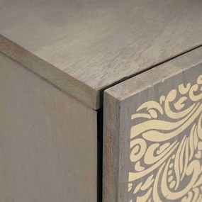 vidaXL Ντουλάπα τοίχου μπάνιου Γκρι 38 x 33 x 48 εκ Μασίφ ξύλο μάνγκο