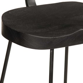 Bar Stools 2 τεμάχια Μαύρο 49x43x103 cm Στερεό ξύλο Mango - Μαύρο