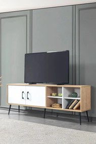 Έπιπλο Τηλεόρασης Sapphire Δρυς / Λευκό SODE 160x35x20