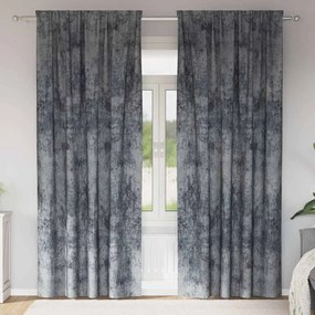 vidaXL Κουρτίνα με κουρτίνες 2 pcs Ασημί γκρι 225 x 140 εκ. Βελούδο
