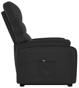 vidaXL Πολυθρόνα με Ανύψωση Μαύρη από Συνθετικό Δέρμα